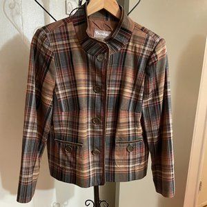 Vintage TANJAY Petites Tan Plaid Blazer Fall/Winter Jacket - Size 6P